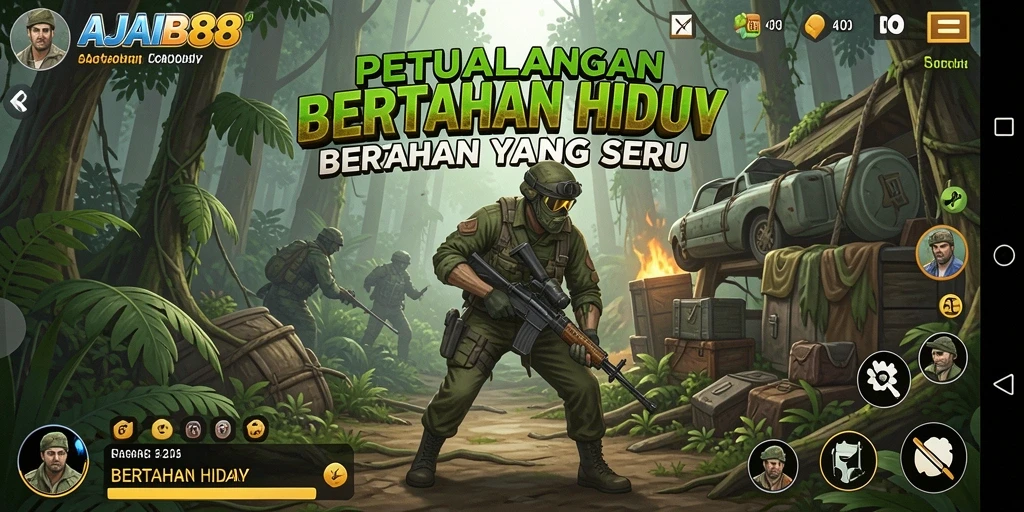 Tampilan antarmuka AJAIB88 dengan elemen Bertahan Hidup yang menarik.