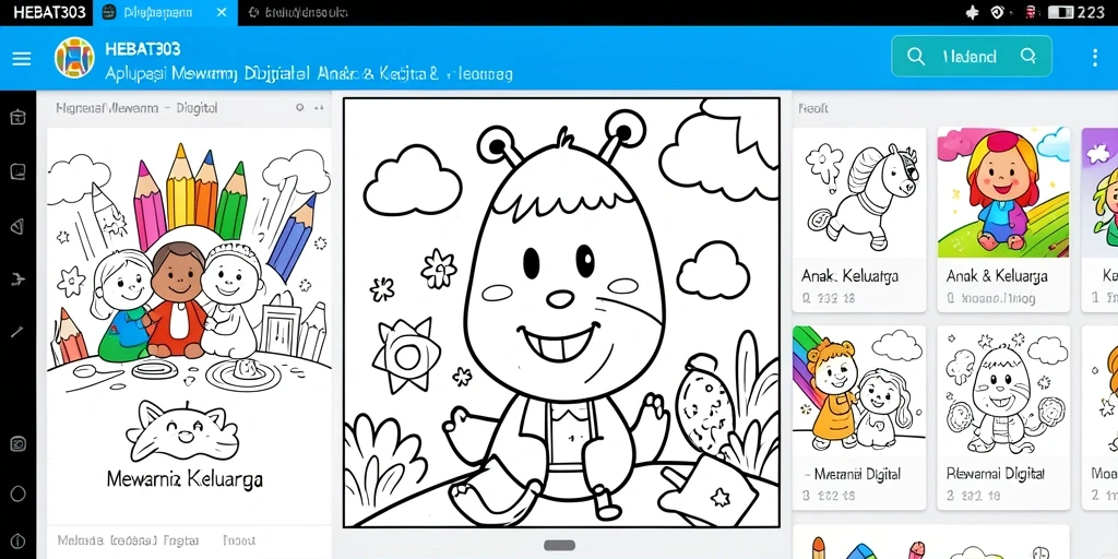 Screenshot antarmuka HEBAT303 menampilkan fungsi mewarnai yang interaktif.