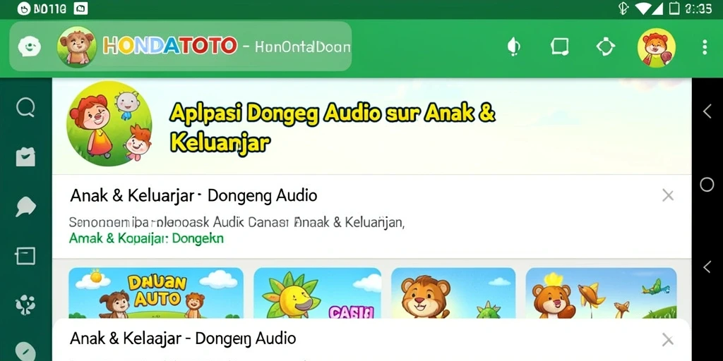 Tampilan antarmuka HONDATOTO yang ramah anak.