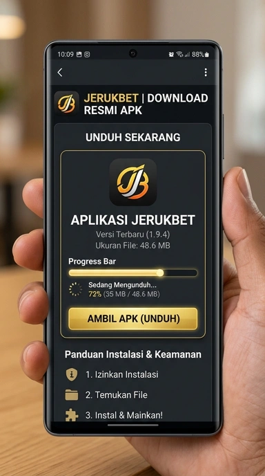 Tampilan halaman APK jerukbet